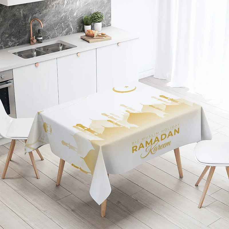 Axyaa Ramadan Mubarak Tablecloth - Islamic Muslim Mosque Home Decor
