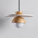 Axyaa Stone Log Wood Japanese Style Pendant Chandelier for Bedroom and Desk Home