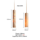Axyaa Natural Stone Pendant Lamp - Modern Cylindrical Chandelier