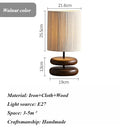 Axyaa Solid Wood Table Lamps Walnut Color LED Desk Lights