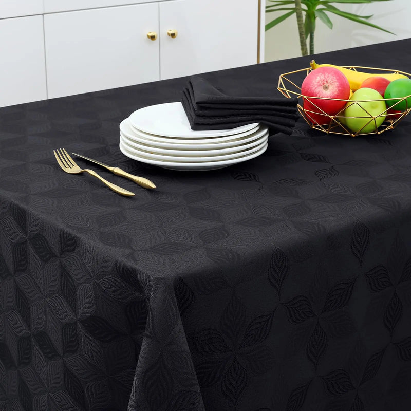 Axyaa Leaf Flower Print Polyester Jacquard Tablecloth for Home, Party, Banquet