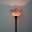 Axyaa Industrial Stained Glass Torchiere Floor Lamp