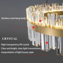 Axyaa Gold Crystal Pendant Chandelier for Living Room Dining Kitchen Indoor Lighting