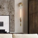 Axyaa Nordic Glass LED Copper Wall Sconce for Living Room Bedroom Lighting