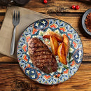 Axyaa Ceramic Shallow Plate, Nordic Retro Design, Round Salad and Steak Plate