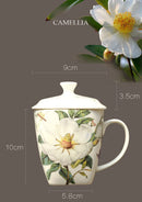 Axyaa Bone  Coffee Cup with Lid, Ceramic Original Mug for Party