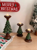 Axya Vintage Christmas Tree Candle Holders: Festive Home Decor & Photography Props