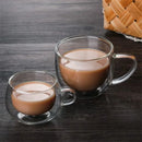 Axyaa Double Wall Glass Cup Set - Heat Resistant Borosilicate Glass Coffee Beer Cups