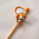Axyaa Silicone Cartoon Straw Cover Cap, Cute & Heat-resistant Drinking Accessory