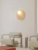 Axyaa Yellow Cave Stone Wall Lamp - Japanese Wabi Sabi & Cream Nordic Living Room Style