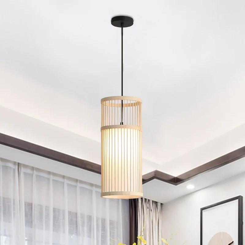 Axya Bamboo Wooden Pendant Light - Small, Simple, & Stylish Home Lighting