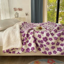 Axyaa Retro Jacquard Cashmere Blended Sofa Nap Blanket, Multifunctional & Thick Lambskin Blanket