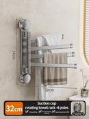 Axyaa Rotating Towel Rack: Wall-Mounted, Folding, No-Drill Bathroom Storage