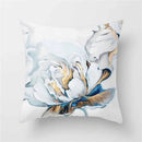 Luxurious Blue Bird Floral Pillowcase by Axyaa - 45x45cm Square Decor for Home & Office