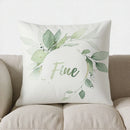 Axyaa Green & Gold Leaf Pattern Pillow Cover for Sofa, Bedroom, Car
