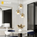 Axyaa Glass Chandelier with Adjustable Cord - Elegant Home Lighting for Dining Room