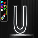 Axyaa Neon Letter Light Sign A-Z Alphabet with Color-Changing Illuminated Lights