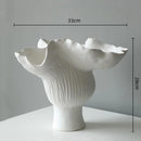 Axyaa White Ceramic Flower Buds Vase: Elegant Home Decor & Floral Arrangement Accessory