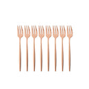 Axyaa Stainless Steel Mini Cake Forks Set of 8 Dinnerware Flatware