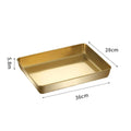 Axyaa Gold Stainless Steel Serving Tray Steamed Plates Baking Bread Pans Storage Dish