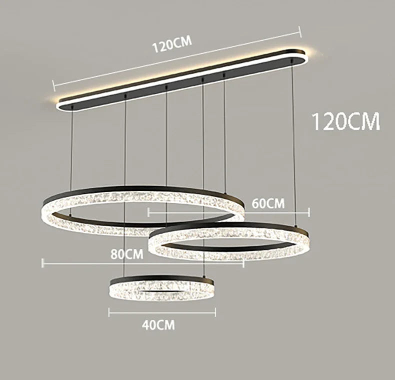 Axyaa Nordic Stainless Steel Pendant Chandelier for Dining & Living Room