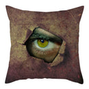 Axyaa Nightmare Pumpkin Ghost Print Linen Throw Pillow Cover for Home Sofa, 45x45cm