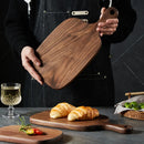 Axyaa Solid Wood Steak Plate Japanese Black Walnut Dinner Plate