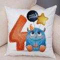 Axyaa Nordic Monster Pillow Case 45x45cm Decor for Happy Birthday Theme