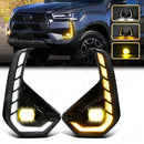 Axyaa LED DRL Toyota Hilux Revo 2024 2025 Daytime Running Lights Turn Signal Fog Lamps