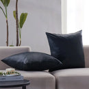 Axyaa PU Leather Cushion Cover 45x45 Nordic Style Sofa Throw Pillow Home Decor