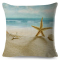 Axyaa Starfish Print Linen Pillowcase for Home & Car Decor