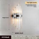 Axyaa Crystal Gold/Black Wall Sconce - Elegant Stainless Steel Lighting for Home Decor
