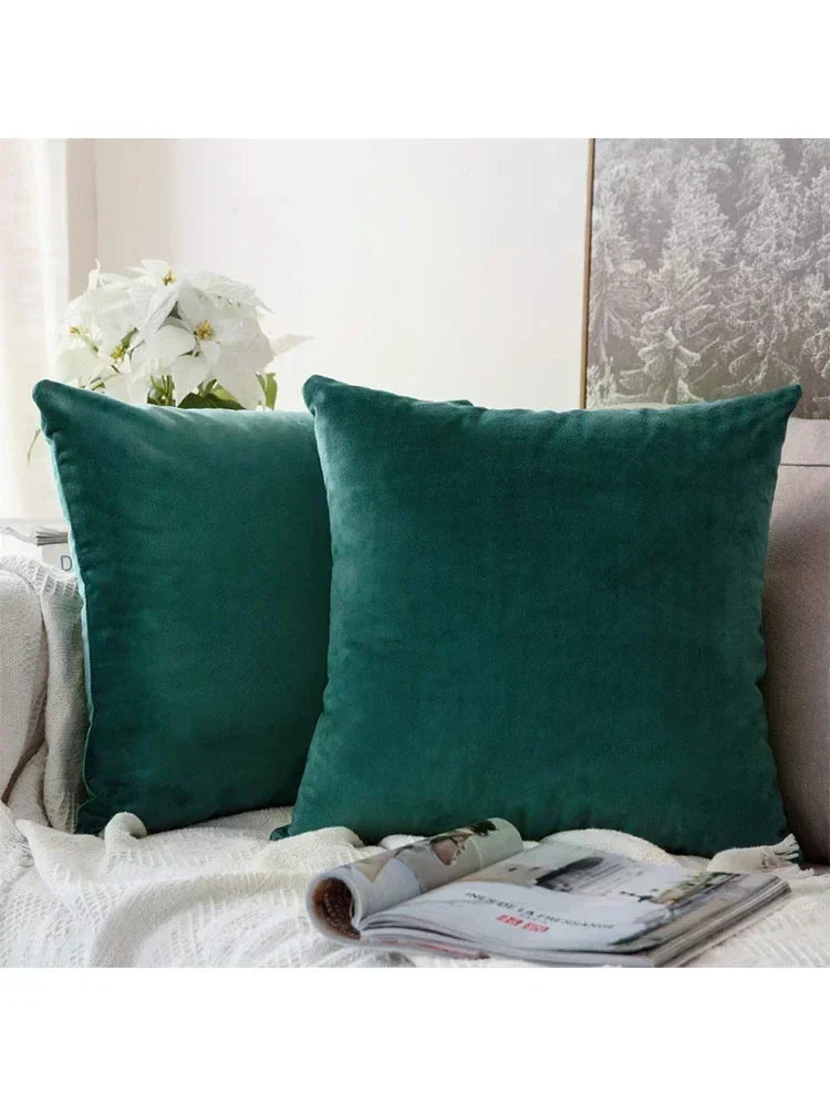 Velvet Nordic Pillow Cover Set for Home Sofa Living Room by Axyaa