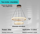 Axyaa Gold Rings LED Pendant Light for Home Living Room Bar Kitchen Chandelier