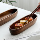 Axyaa Boat-shaped Acacia Wood Snack Plate - Household Wooden Tableware
