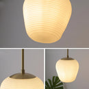Axyaa Japanese Style LED Glass Copper Pendant Chandelier Fixture