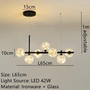 Axyaa Nordic Sky Chandelier: Modern LED Gold Magic Bean Bubble Lamp