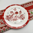 Axyaa Cartoon Relief Christmas Plate - 8-inch Circular Ceramic Shallow Tableware