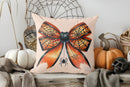 Axyaa Halloween Bow Bat Web Pillow Cover for Sofa Bedroom Car