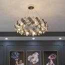 Axyaa Luxury Crystal Chandelier: Modern Gold Bedroom Living Room Lighting Fixtures