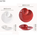 Axyaa Conch Shape Ceramic Snack Plate Set for Molecular Cuisine Dining