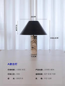 Axyaa Marble Table Lamp LED E27 Minimalist Desk Light for Living Room Bedroom