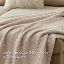 Axyaa Knitted Throw Blanket for Couch - Soft & Thick Decorative Sofa Blanket