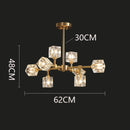 Axyaa Crystal Chandelier - Luxury Living Room & Dining Room Ceiling Light