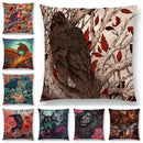 Axyaa Three Eyes Raven Steampunk Hummingbird Sofa Pillow Case Owl Cushion Cover