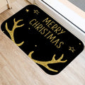 Axyaa Merry & Happy Year Door Mat: Golden Black Letter Print, Non-Slip Floor