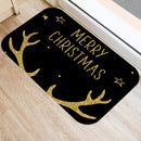 Axyaa Merry & Happy Year Door Mat: Golden Black Letter Print, Non-Slip Floor