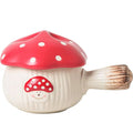 Axyaa Mushroom Handle Bowl with Lid and Spoon Set for Breakfast and Desserts