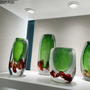 Axyaa Crystal Flower Vase: Bubble Glass Desktop Decoration for Dried or Hydroponic Flowers