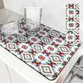 Axyaa Geometric Color Block Absorbent Kitchen Drying Mat